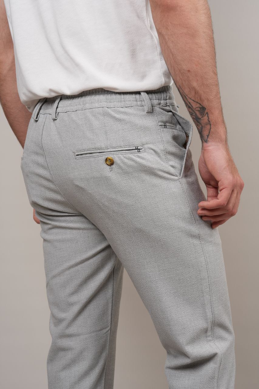 Light grey ray goffre trousers in LIGHT GREY | Flamingo Fits
