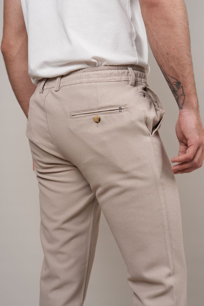 Beige ray goffre trousers in beij | Flamingo Fits