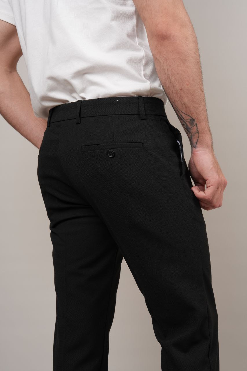 Black rena formal chino pants in black | Flamingo Fits