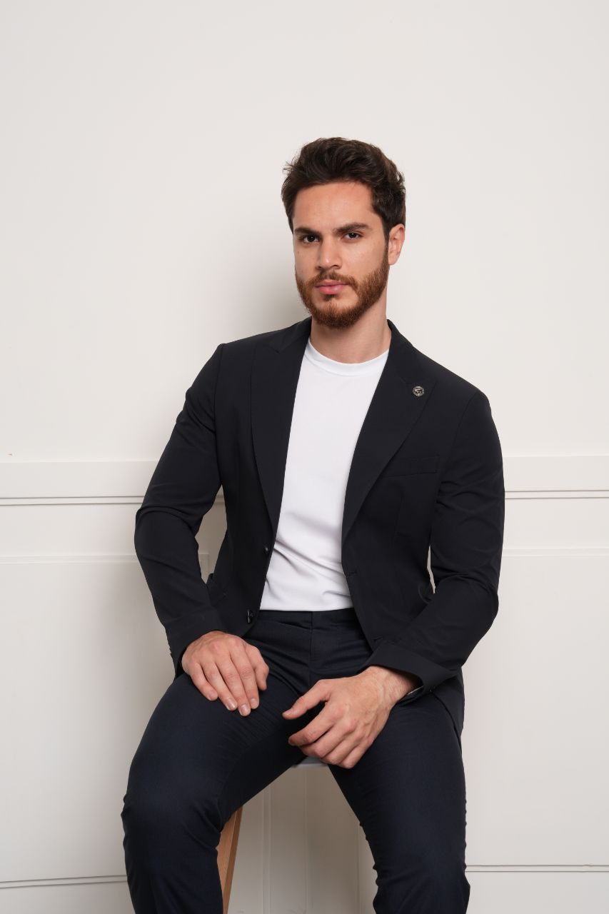 Navy mantova casual two-pieces suit in navy | Flamingo Fits