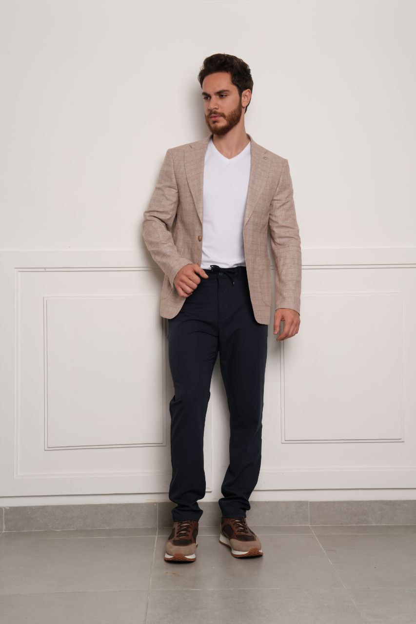Bege montecarlo textured blazer in beij | Flamingo Fits