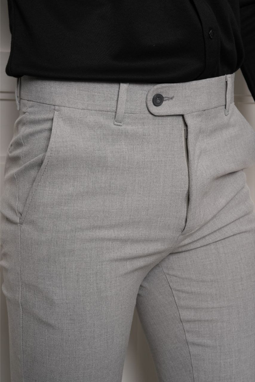 Light grey regular classic pant in LIGHT GREY | Flamingo Fits