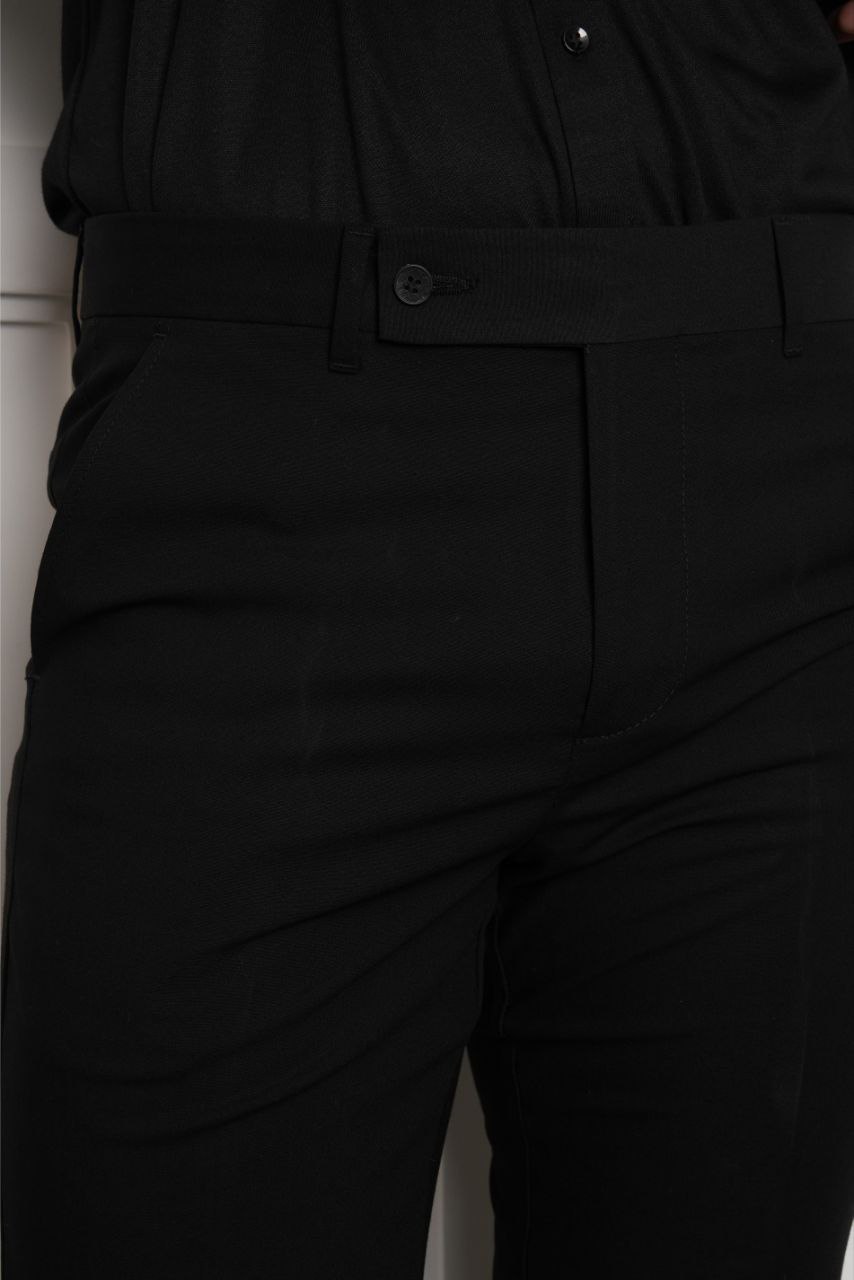 Black regular classic pant in black | Flamingo Fits