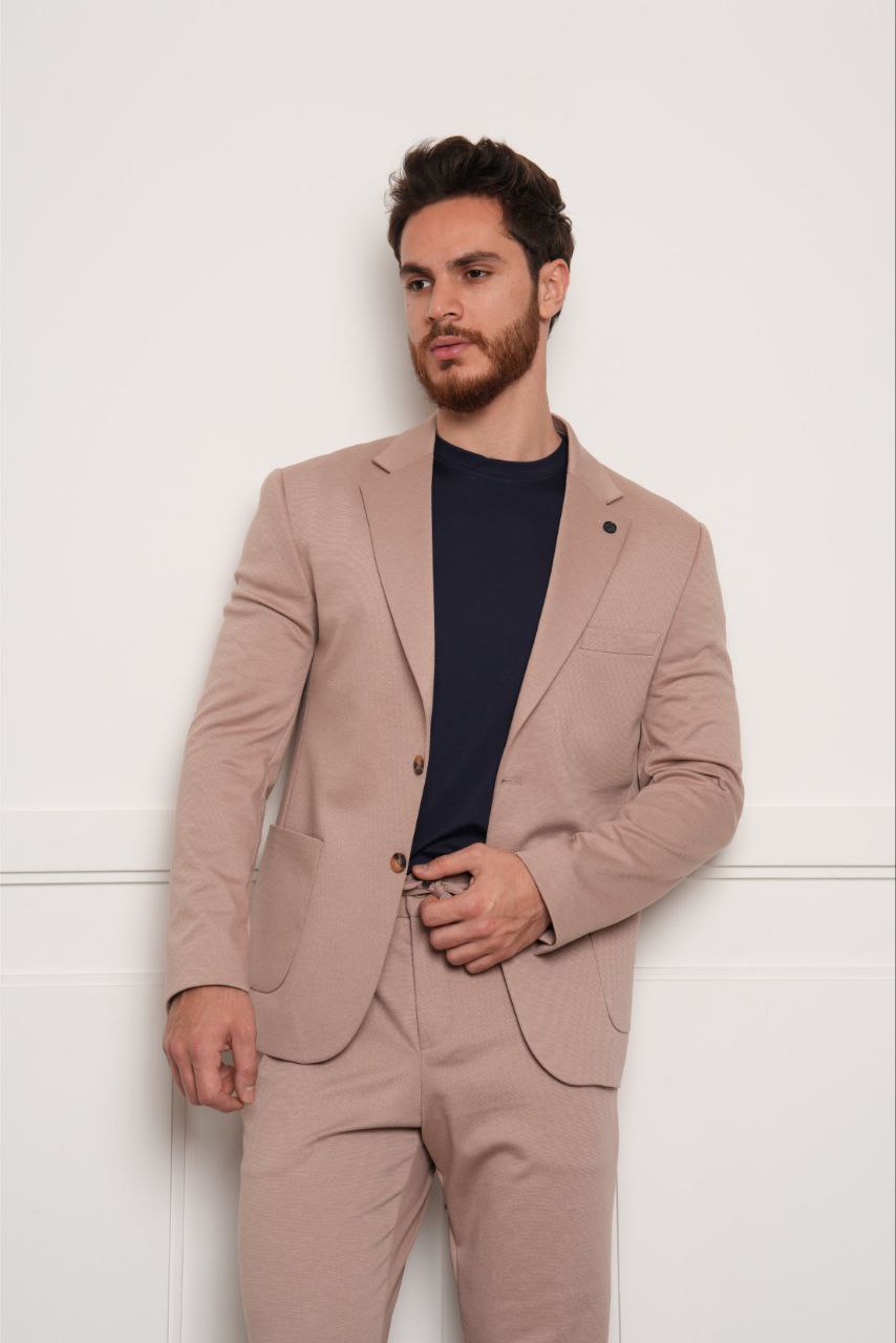 Nude Pink Vintage Two-Pieces Lycra Suit