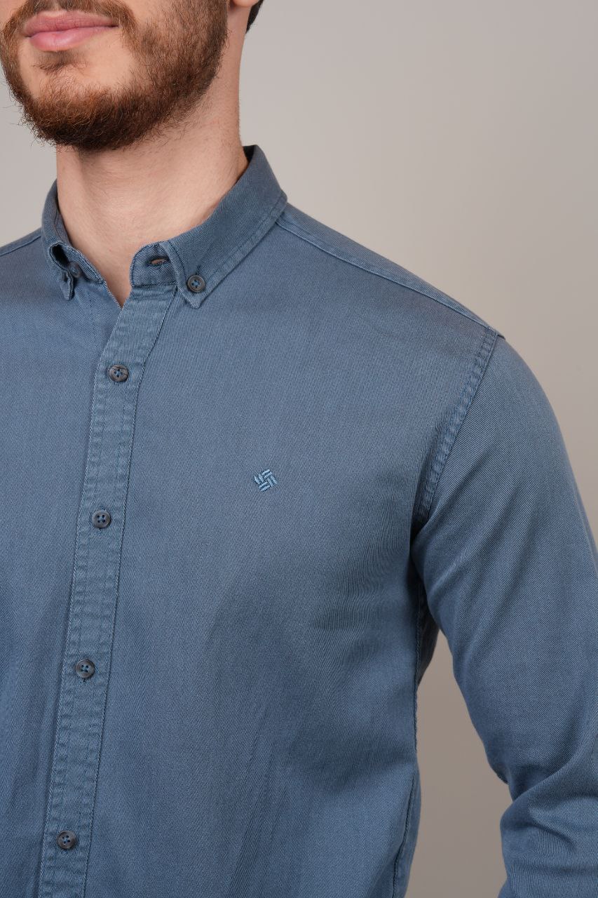 Senzy big size navy curduroy shirt in navy | Flamingo Fits