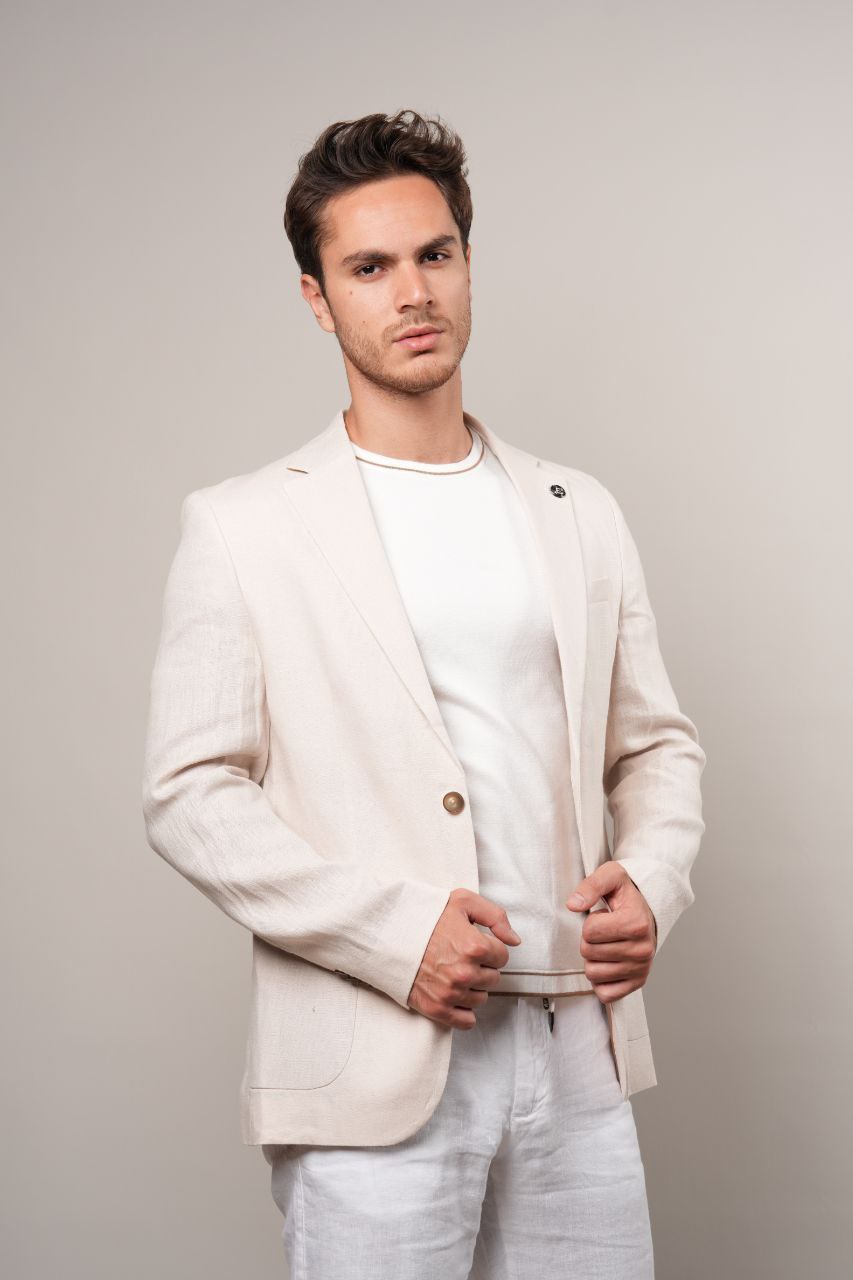 Beige Emilio Linen Blazer