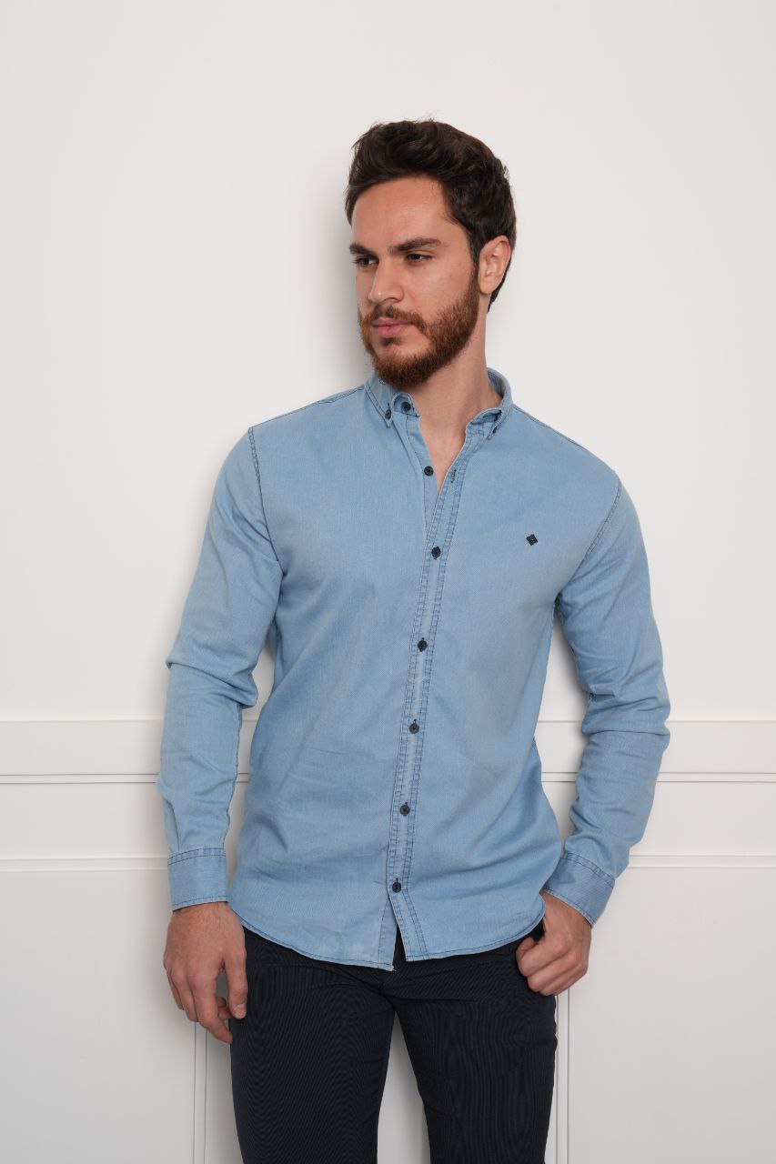 Senzy big size denim curduroy shirt in dneim | Flamingo Fits