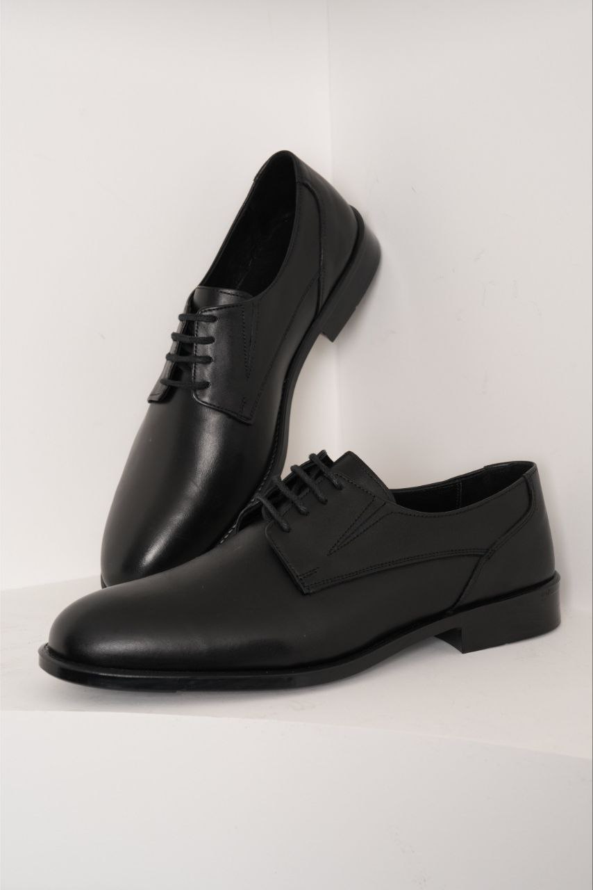 Black pinto lace-up derby shoes in black | Flamingo Fits