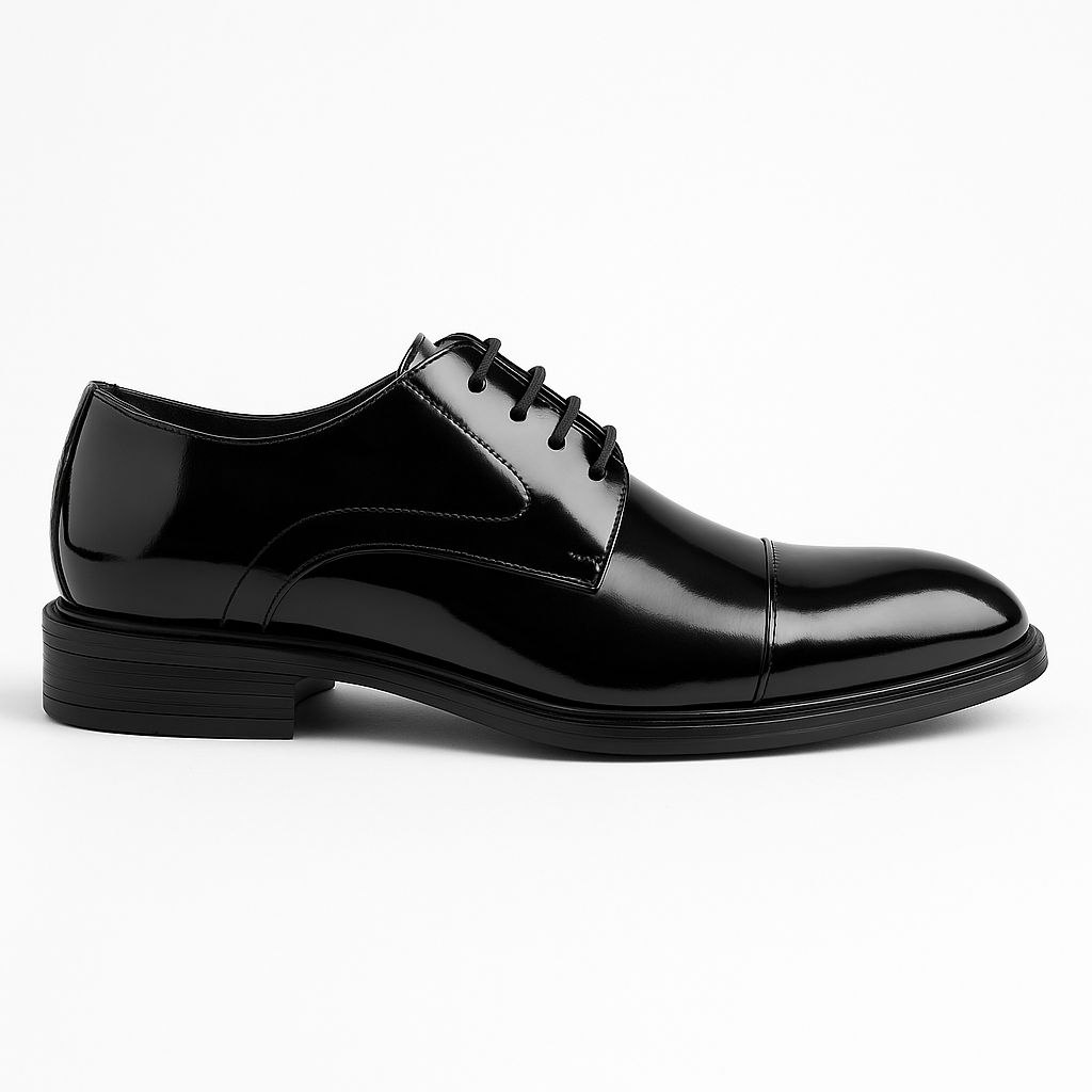 Black glossy marc oxford shoes in black glossy | Flamingo Fits