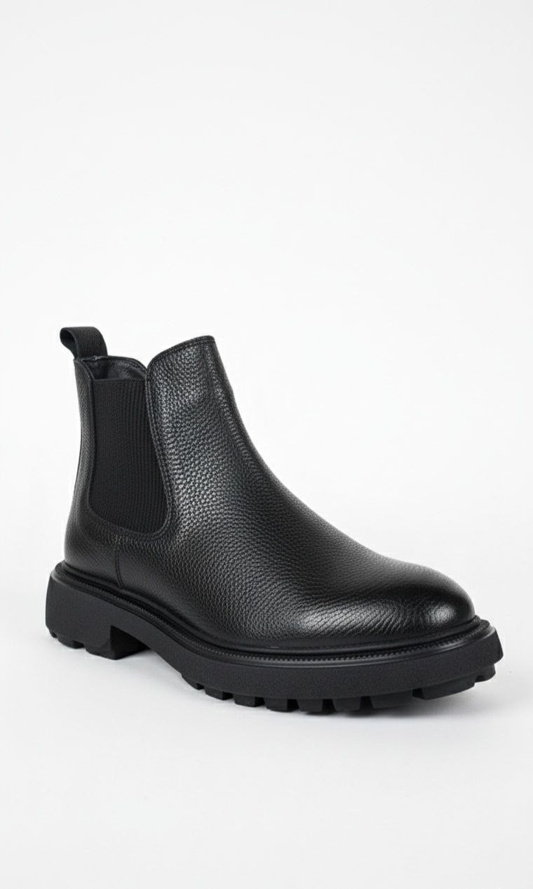Black casual ironclad chelsea boot in white | Flamingo Fits