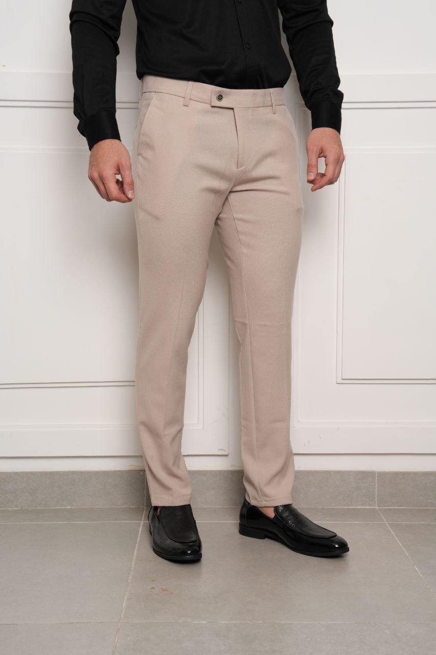 Beige rena regular chino pant in beij | Flamingo Fits