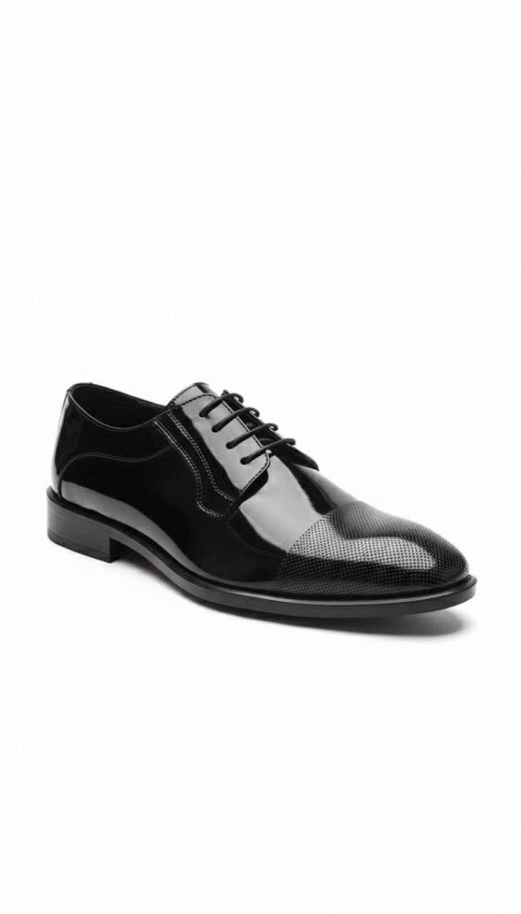 Black majestic gloss classic shoes in black glossy | Flamingo Fits