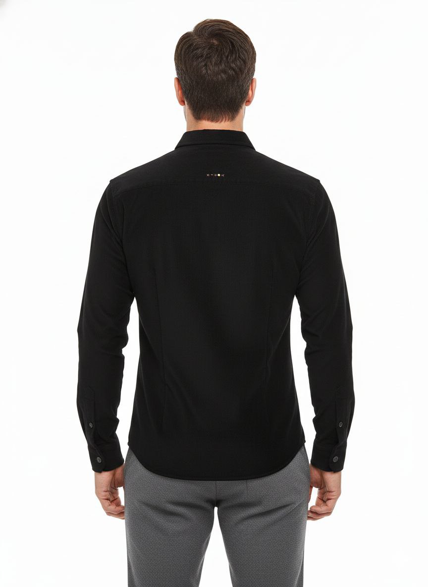 Black mist button-down shirt in black | Flamingo Fits
