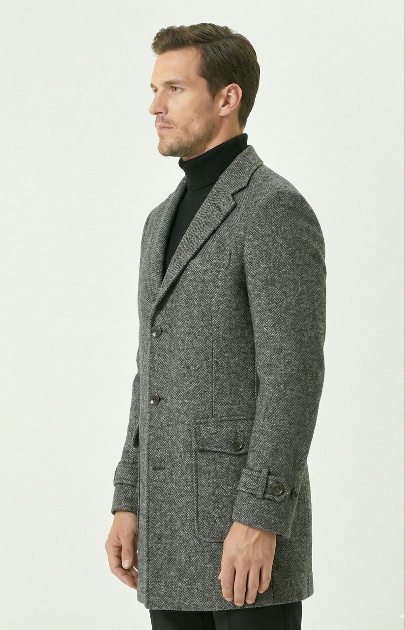Charcoal  Herringbone Coat