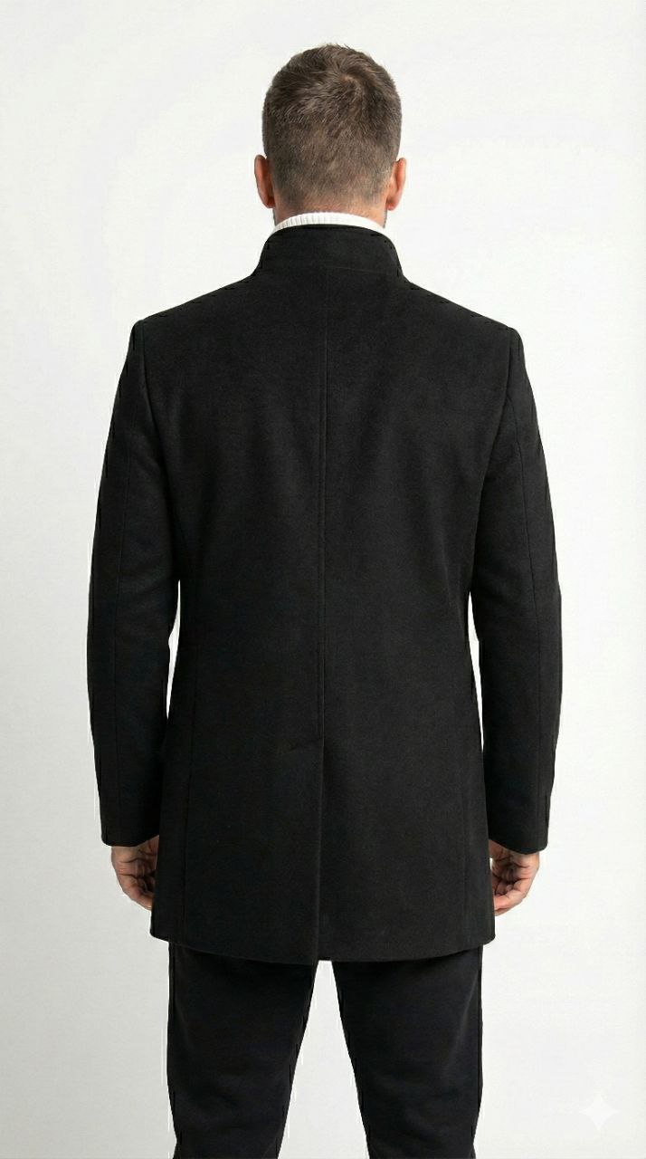 Black Stand-Collar Coat