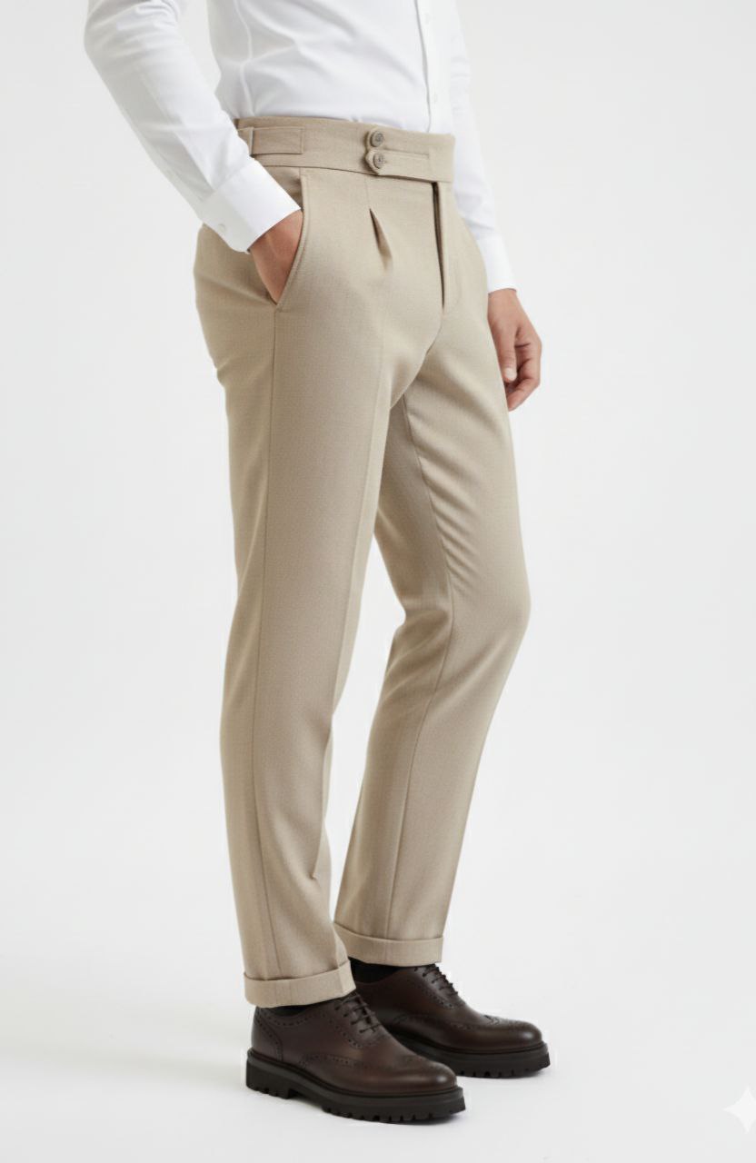 Creme limited eddition formal trouser in blue white | Flamingo Fits