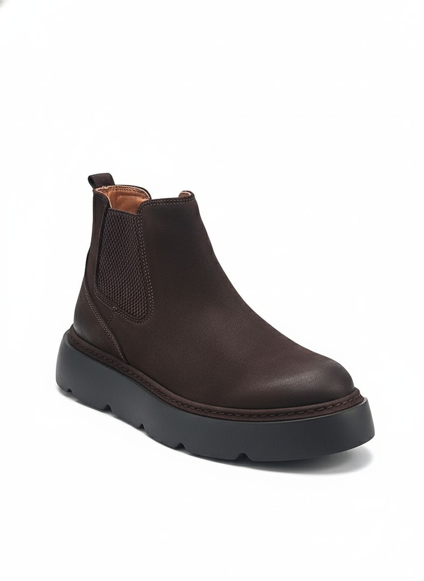 Brown  casual  chelsea boot in brown | Flamingo Fits