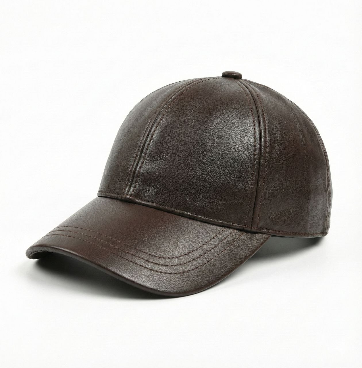 Leather baseball cap in black | Flamingo Fits