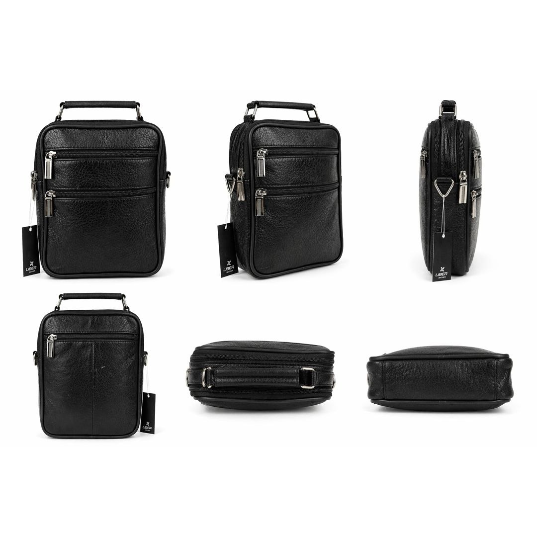 Black vector messenger hand-bag in black | Flamingo Fits