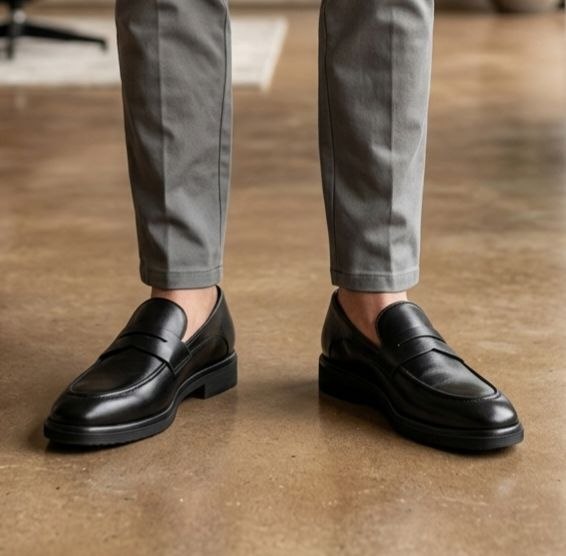 Black heritage classic loafer in black | Flamingo Fits