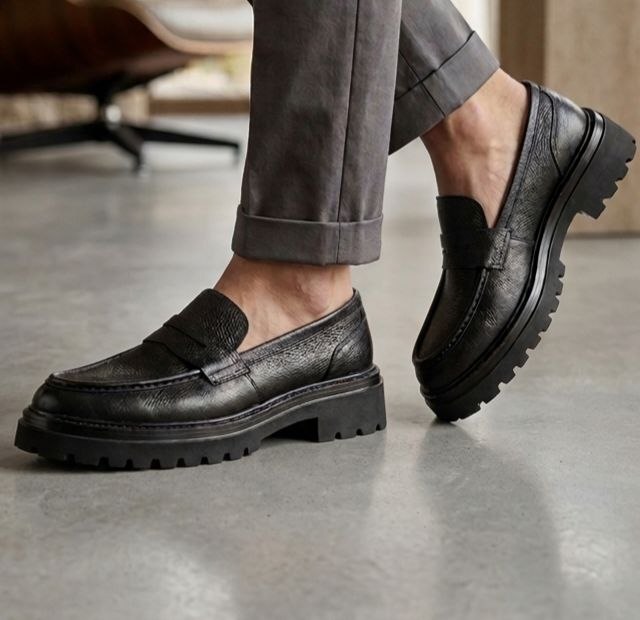 Black urban lug loafer in black | Flamingo Fits