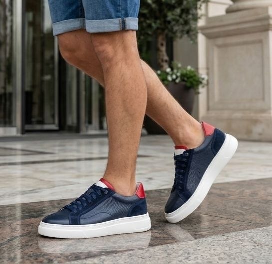 Navy admiral cupsole sneakers in navy | Flamingo Fits