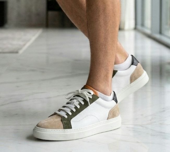 White multi-tiered trainer in white | Flamingo Fits