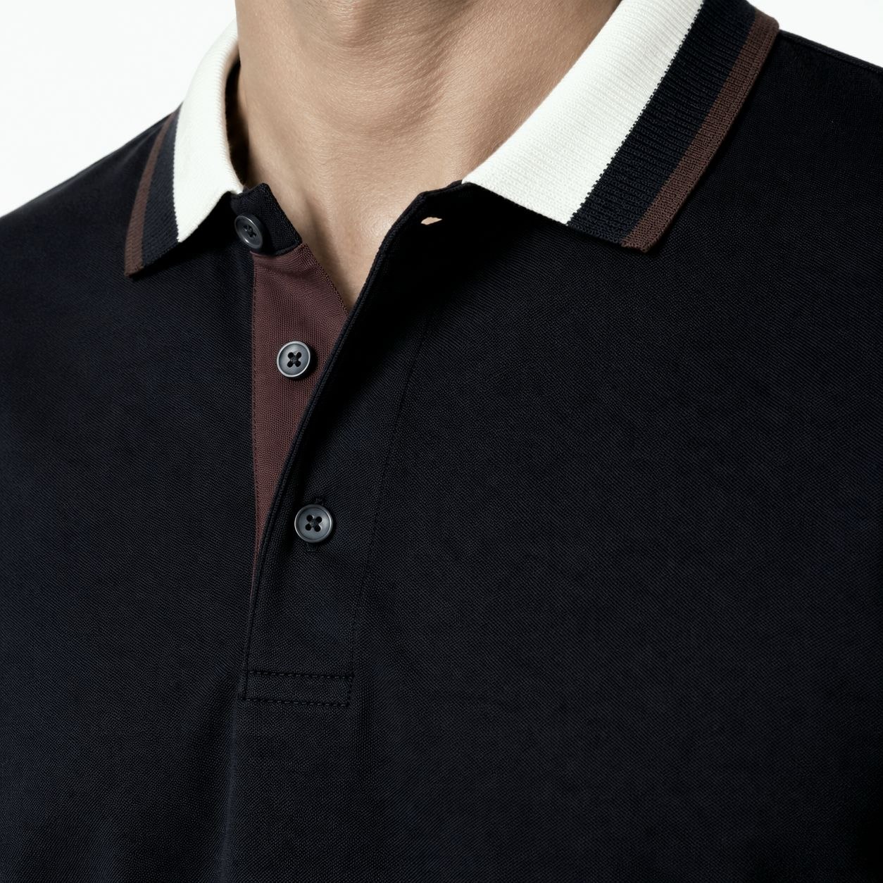 Navy tipped heritage polo tshirt in navy | Flamingo Fits