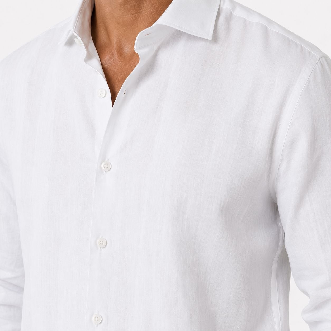 White midnight shadow-stripe shirt in white | Flamingo Fits