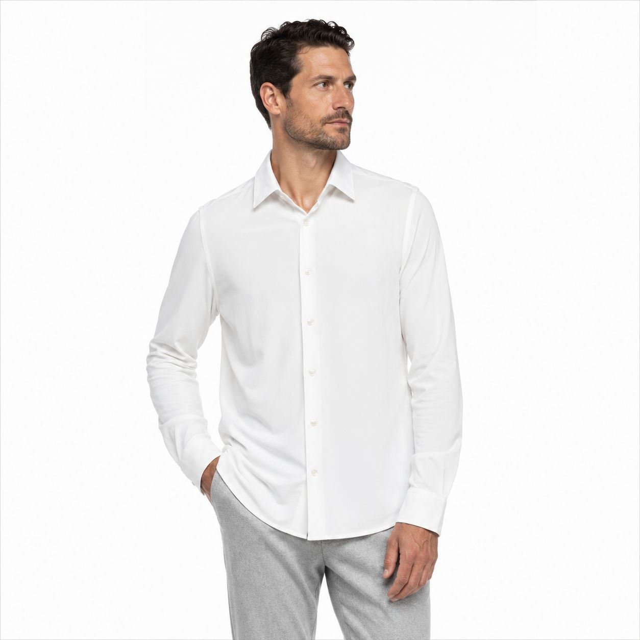 White the precision weave shirt in white | Flamingo Fits
