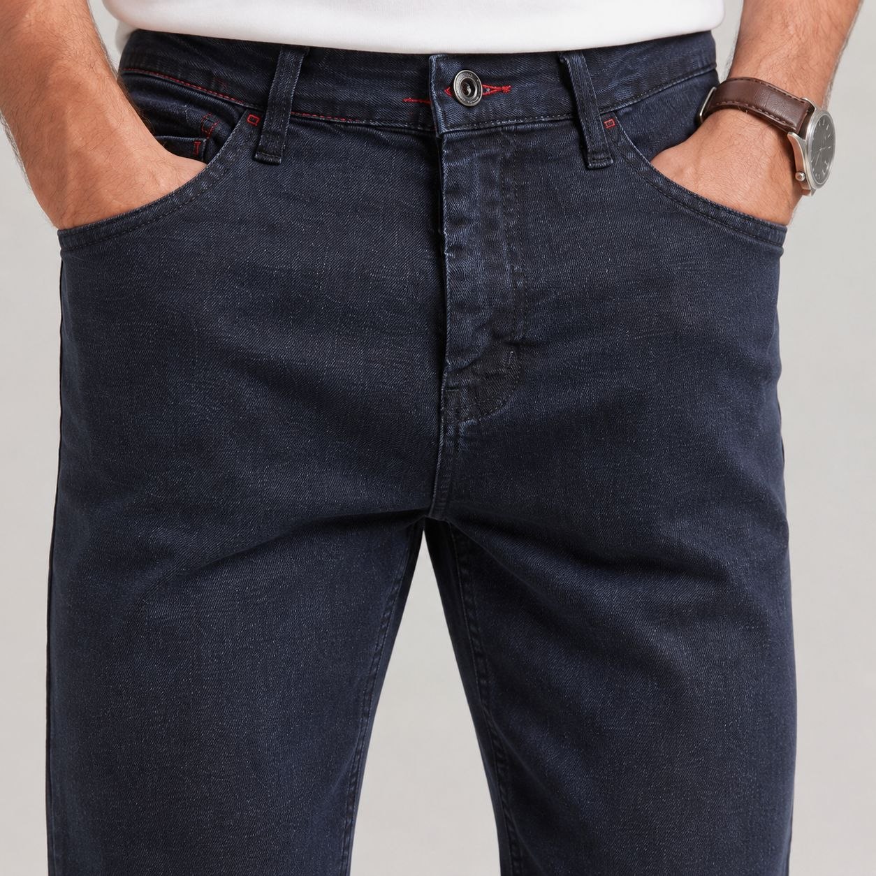 Saho comfort slim jeans in dark navy | Flamingo Fits
