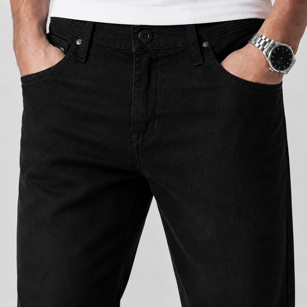 Siyah regular jeans in black | Flamingo Fits