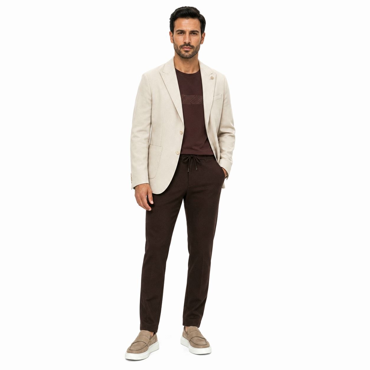 Beige lusano blazer in beige | Flamingo Fits