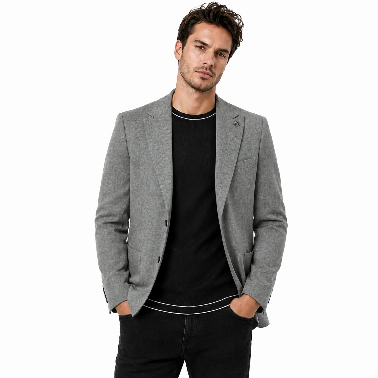 Grey lusano blazer in grey | Flamingo Fits