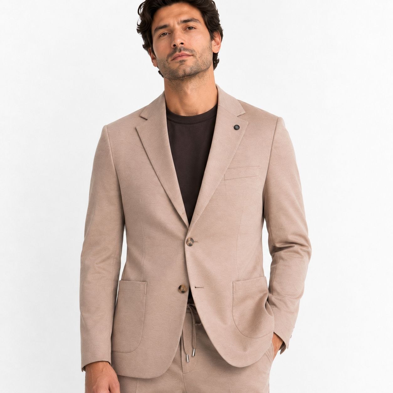 Nude pink vintage two-pieces lycra suit in gitane | Flamingo Fits