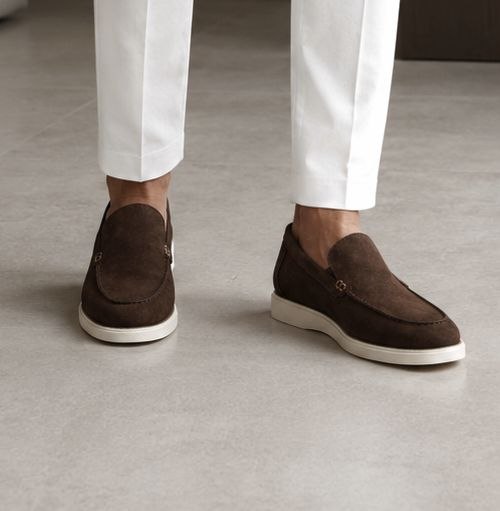 Brown capri suede loafer in brown | Flamingo Fits