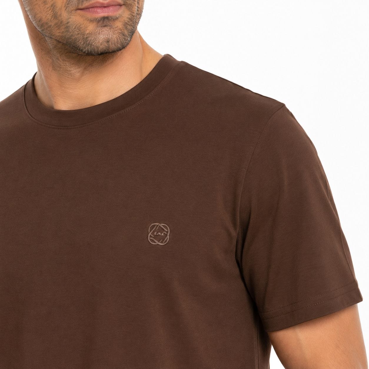 Brown luxe rayon basic tshirt in brown | Flamingo Fits