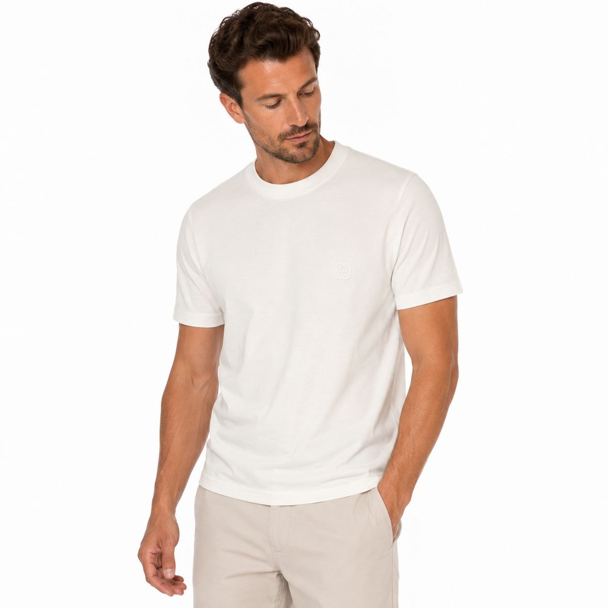 White luxe rayon basic tshirt in white | Flamingo Fits