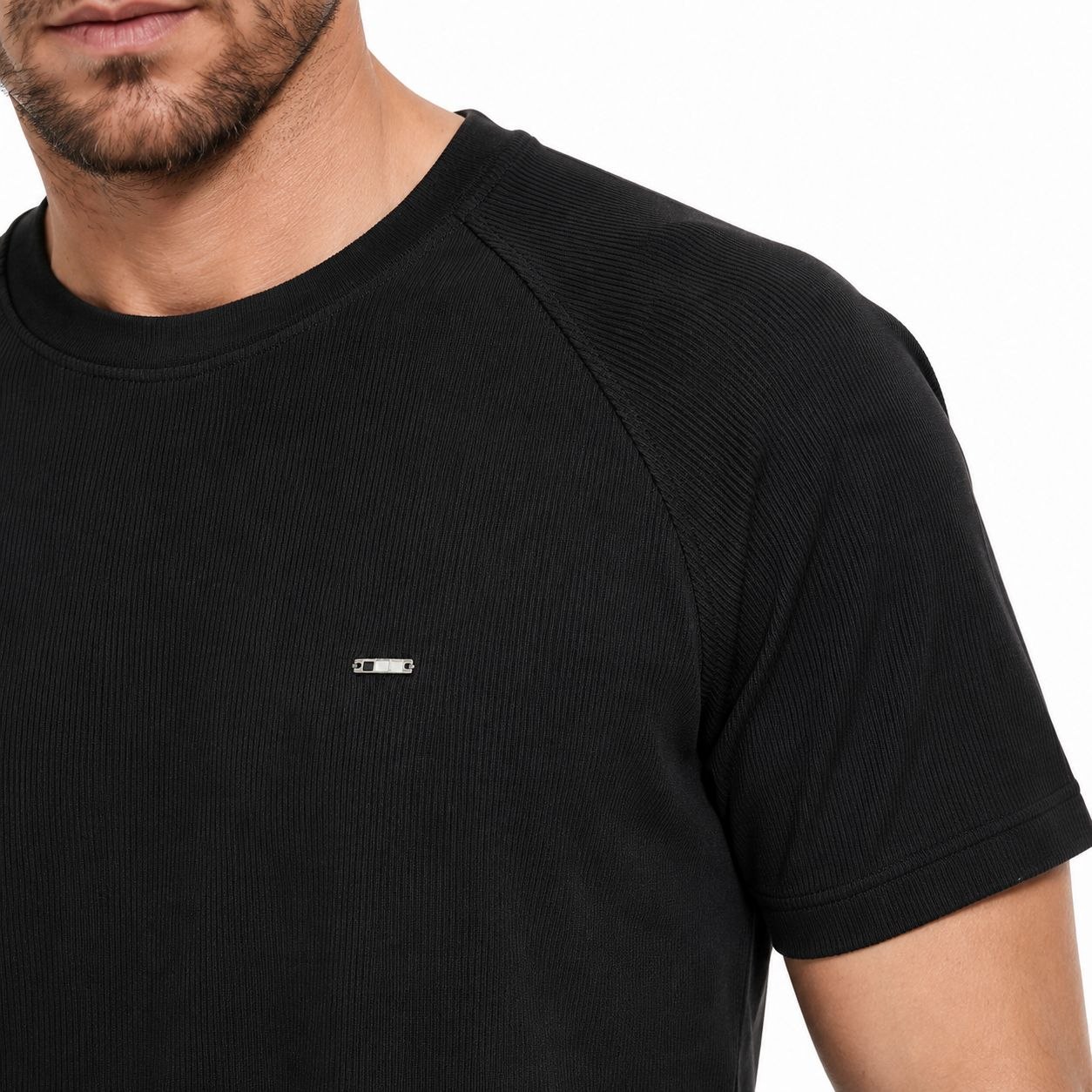 Black veneto basic tshirt in black | Flamingo Fits