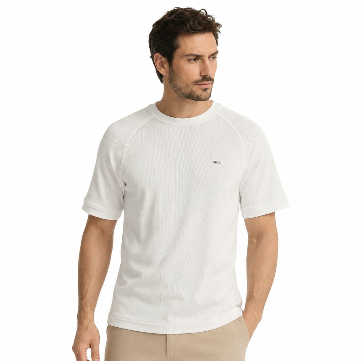 White veneto basic tshirt in white | Flamingo Fits