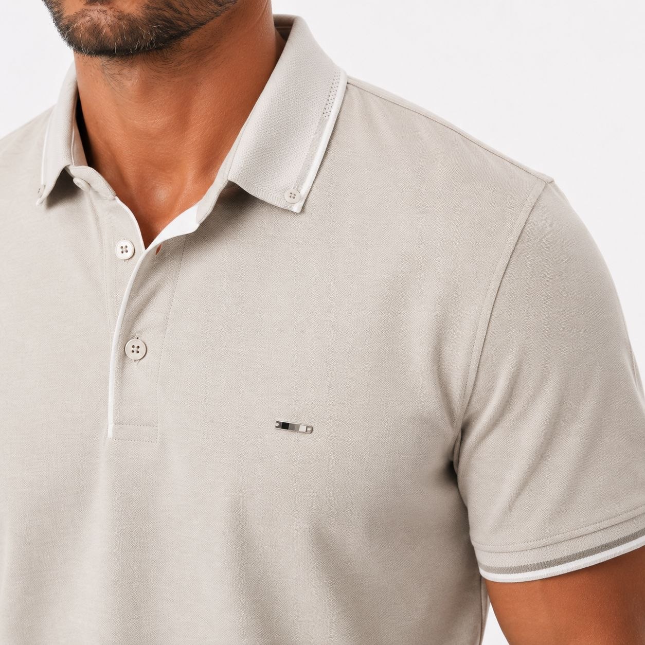 Beige bruno elite polo tshirt in beige | Flamingo Fits