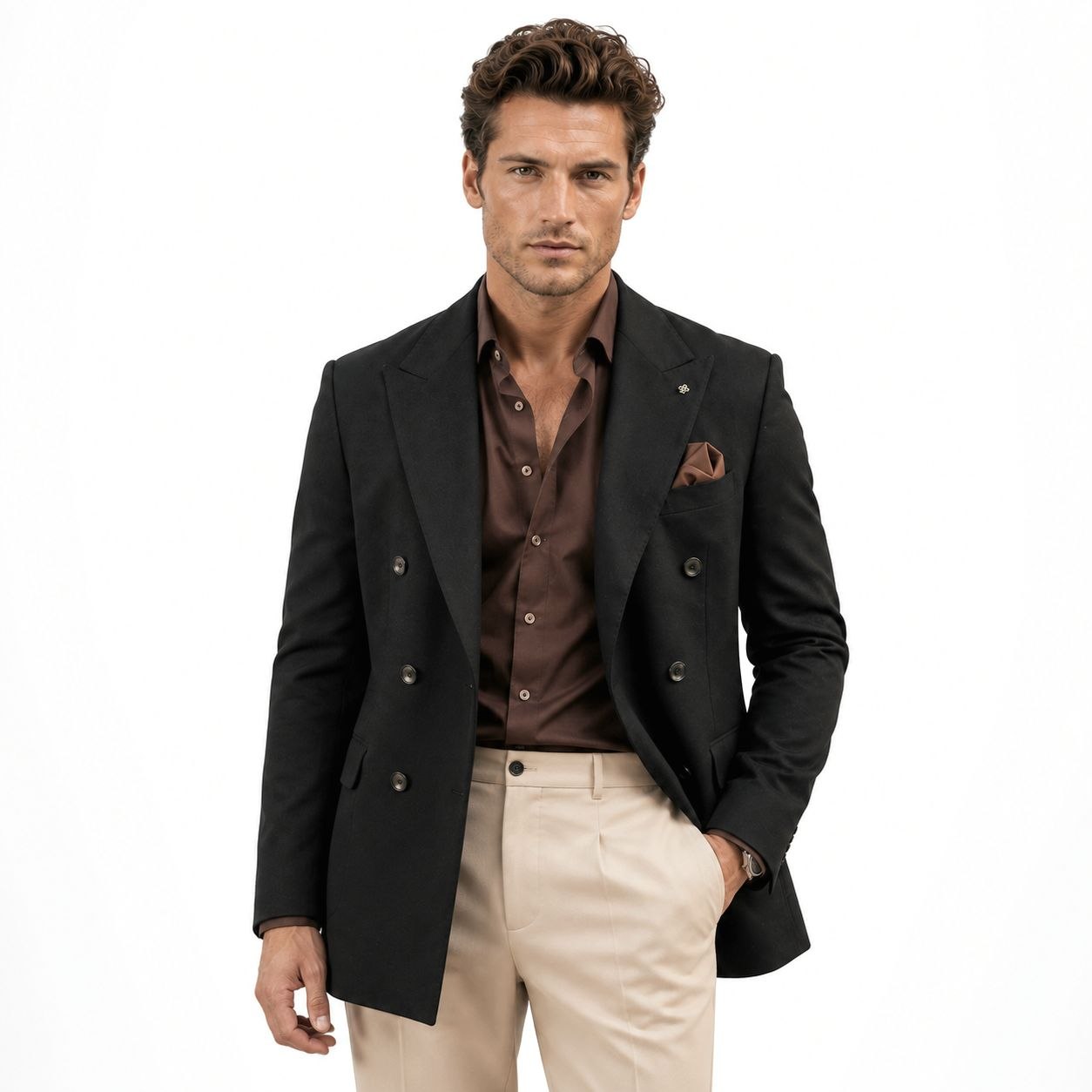Black imperio double-breasted blazer in black | Flamingo Fits