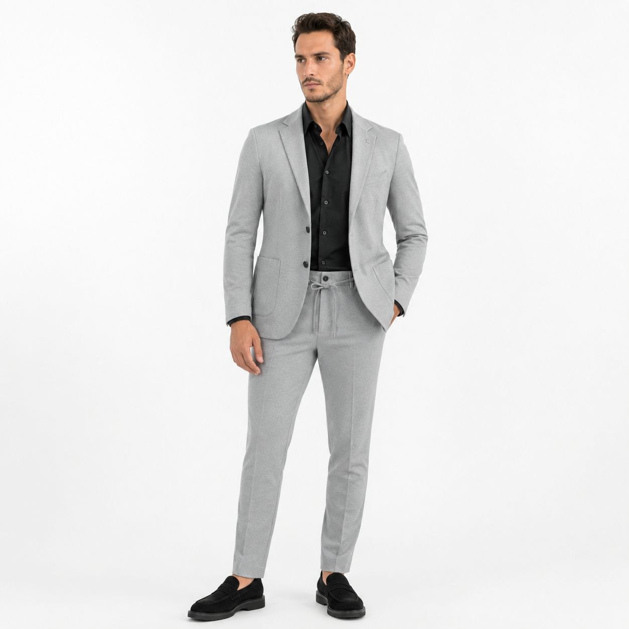 Grey vintage lycra two-pieces suit in grey | Flamingo Fits