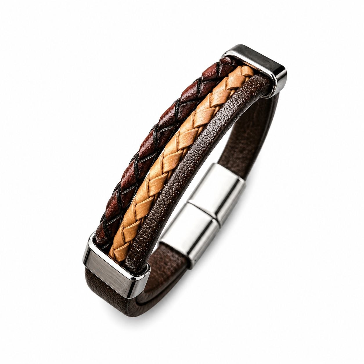 Leather bracelet in mixed | Flamingo Fits