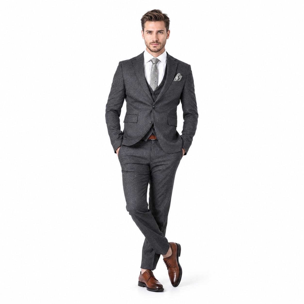 Brown blanded suit in brown | Flamingo Fits