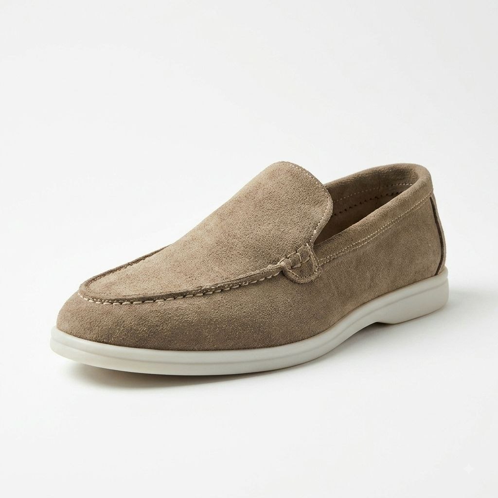 Beige suede monte carlo loafer in beige | Flamingo Fits