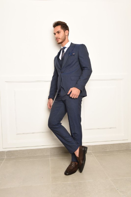 Plus suit men in navy | Flamingo Fits