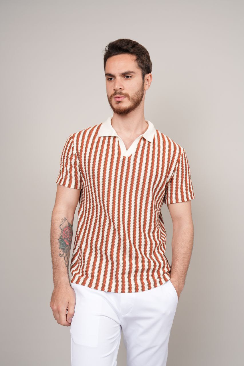 handcrafted tonal striped tshirt