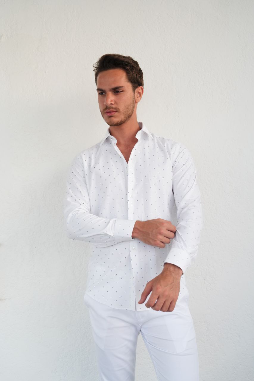 guaro dobby printed shirt