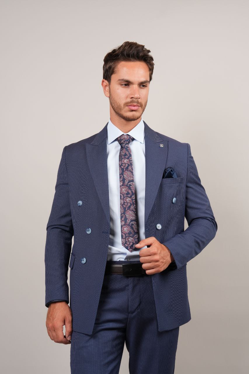 Indigo Double Breasted Suit